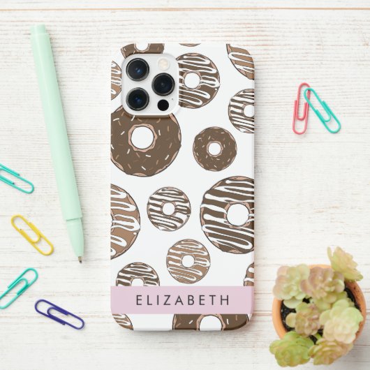 Coque iPhone 12 Pro Donuts Au Chocolat, Donuts Au Caramel, Glace, Votr (Sur le bureau)