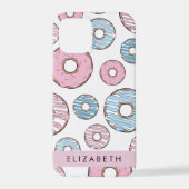 Coque iPhone 12 Pro Donuts Roses, Donuts Bleus, Sprinkings, Votre Nom (Verso)