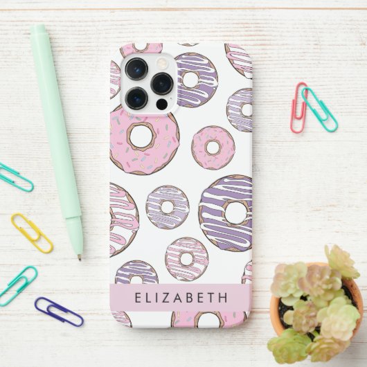 Coque iPhone 12 Pro Donuts Roses, Donuts Violets, Saupoudrages, Votre  (Sur le bureau)