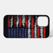 Coque iPhone 12 Pro Drapeau Grunge U.S.A (Verso Horizontal)