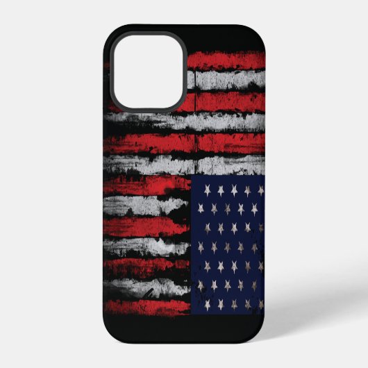 Coque iPhone 12 Pro Drapeau Grunge U.S.A (Verso)