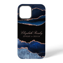 Élégante Marine Blue Rose Gold Black Business