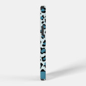 Coque iPhone 12 Pro Empreinte de léopard, Spots, Leopard Bleu, Votre N (Côté droit)
