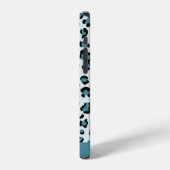 Coque iPhone 12 Pro Empreinte de léopard, Spots, Leopard Bleu, Votre N (Côté gauche)