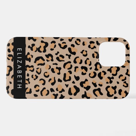 Coque iPhone 12 Pro Empreinte de léopard, Spots, Leopard Brown, Votre  (Verso Horizontal)