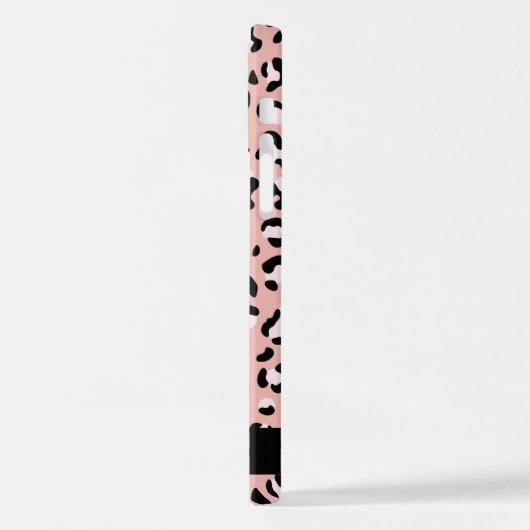 Coque iPhone 12 Pro Empreinte de léopard, Spots, Leopard Rose, Votre N (Côté gauche)