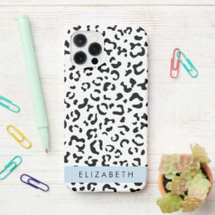 Coque iPhone 12 Pro Empreinte de léopard, Spots, Noir Et Blanc, Votre 