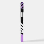 Coque iPhone 12 Pro Empreinte de léopard, Zebra Print, Purple, Votre n (Côté droit)