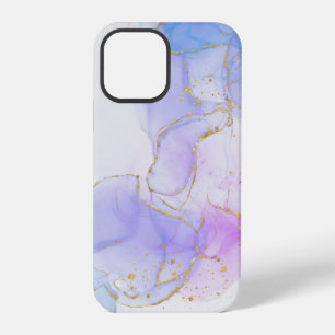 Coque iPhone 12 Pro Encre alcoolique rose, violette et bleue