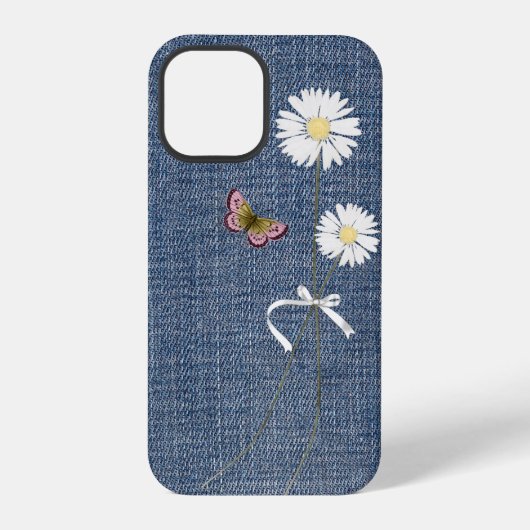 Coque iPhone 12 Pro Étui Case-Mate iPhone à motif marguerites sur deni (Verso)