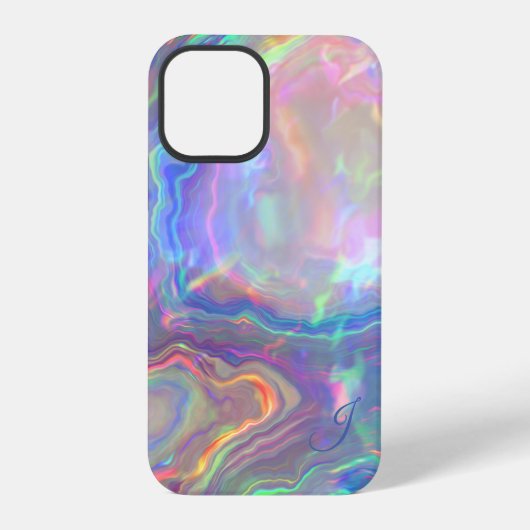 Coque iPhone 12 Pro Étui de téléphone à monogramme en opale (Verso)