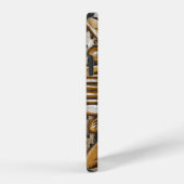 Coque iPhone 12 Pro Faux Bois Texturé Gravure Tournesol Photo Impressi (Côté droit)