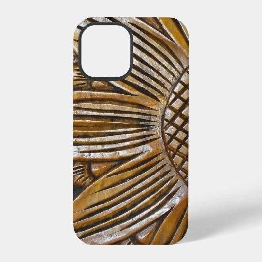Coque iPhone 12 Pro Faux Bois Texturé Gravure Tournesol Photo Impressi (Verso)