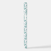 Coque iPhone 12 Pro Feuille Damask Motif Turquoise (Côté droit)