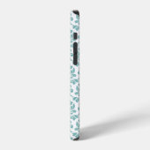 Coque iPhone 12 Pro Feuille Damask Motif Turquoise (personnalisé) (Côté gauche)