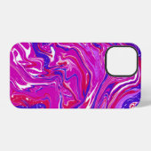 Coque iPhone 12 Pro Fils de marbre rose et violet (Verso Horizontal)