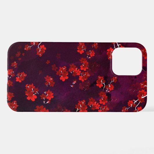 Coque iPhone 12 Pro Fleur cerise 3 (Verso Horizontal)
