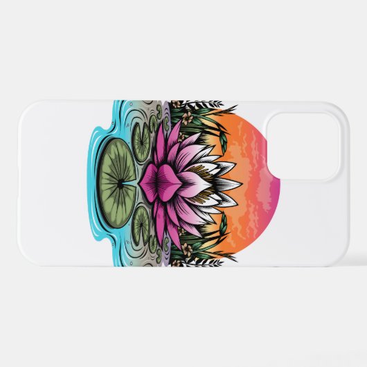Coque iPhone 12 Pro Fleur Lotus (Verso Horizontal)