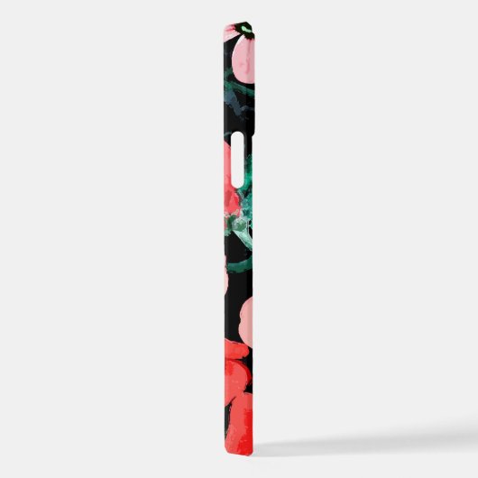 Coque iPhone 12 Pro Fleur rouge aquarelle (Côté droit)