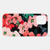Coque iPhone 12 Pro Fleur rouge aquarelle (Verso Horizontal)