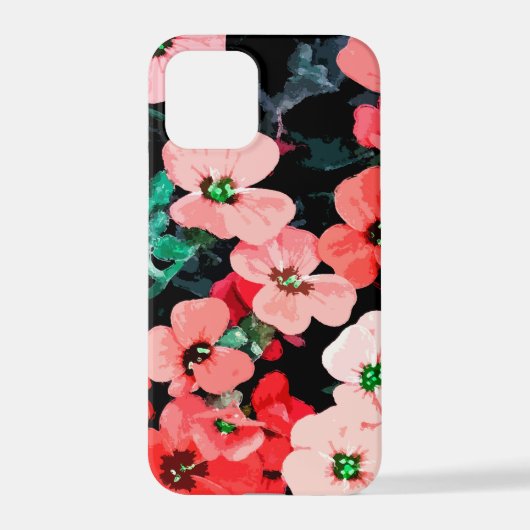 Coque iPhone 12 Pro Fleur rouge aquarelle (Verso)