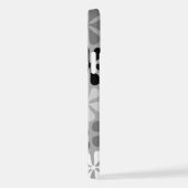 Coque iPhone 12 Pro Fleurs Abstraites Gris noir blanc (Côté droit)