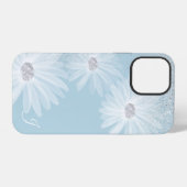 Coque iPhone 12 Pro Fleurs de ruban blanc délicat Monogramme (Verso Horizontal)