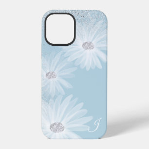 Coque iPhone 12 Pro Fleurs de ruban blanc délicat Monogramme