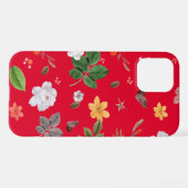 Coque iPhone 12 Pro Fleurs jaunes et roses blanches 13 (Verso Horizontal)