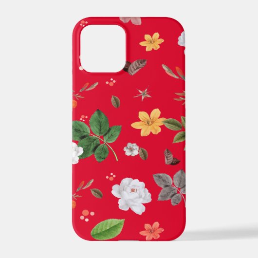 Coque iPhone 12 Pro Fleurs jaunes et roses blanches 13 (Verso)