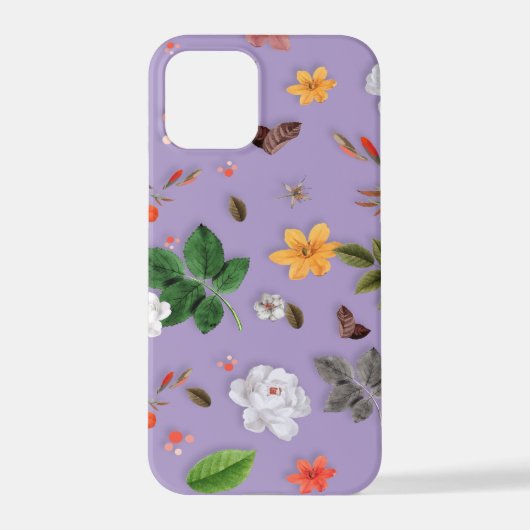 Coque iPhone 12 Pro Fleurs jaunes et roses blanches 21 (Verso)