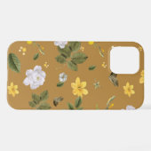 Coque iPhone 12 Pro Fleurs jaunes et roses blanches 4 (Verso Horizontal)