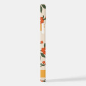 Coque iPhone 12 Pro Fleurs Oranges, Motif De Fleurs, Votre Nom (Côté droit)