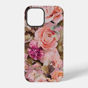 Coque iPhone 12 Pro Fleurs pastel rustique rose