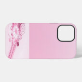 Coque iPhone 12 Pro Fleurs roses et vagues (Verso Horizontal)