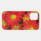 Coque iPhone 12 Pro Fleurs rouges et jaunes 1 (Verso Horizontal)
