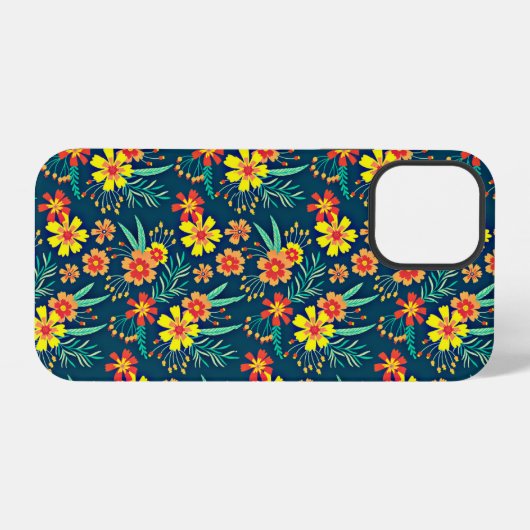 Coque iPhone 12 Pro Floral Arrière - plan Belle conception-46566 (Verso Horizontal)