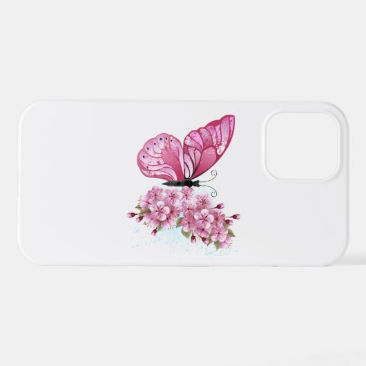Coque iPhone 12 Pro Flower Butterfly (Verso Horizontal)