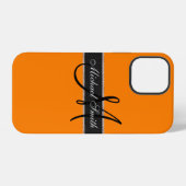 Coque iPhone 12 Pro Fond de couleur ambre Monogram (SAE-ECE) (Verso Horizontal)