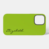 Coque iPhone 12 Pro Fond vert uni (Verso Horizontal)