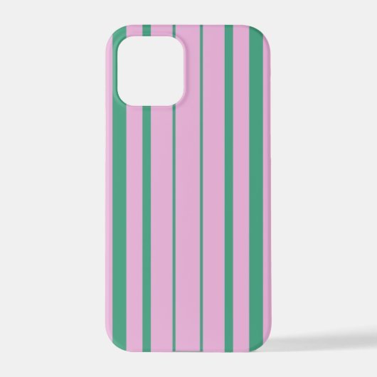 Coque iPhone 12 Pro Green Stripes and Soft Pink iPhone 12 Pro Case (Verso)