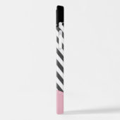 Coque iPhone 12 Pro Grey Zigzag, Grey Chevron, Rose, Votre Nom (Côté gauche)