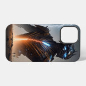 Coque iPhone 12 Pro Guerrier Cyborg Foudre (Verso Horizontal)