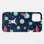 Coque iPhone 12 Pro Illustration du Motif spatial (Verso Horizontal)