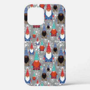Coque iPhone 12 Pro Illustrations de flocon de neige Gnome Motif de No