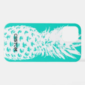Coque iPhone 12 Pro Image d'ananas bleu turquoise iPhone 12 pro Coque (Verso Horizontal)
