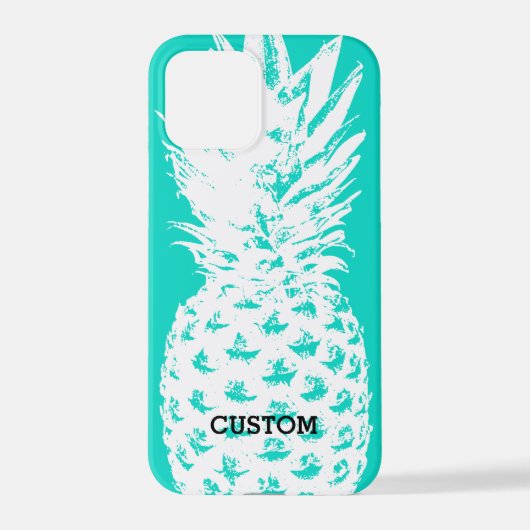 Coque iPhone 12 Pro Image d'ananas bleu turquoise iPhone 12 pro Coque (Verso)