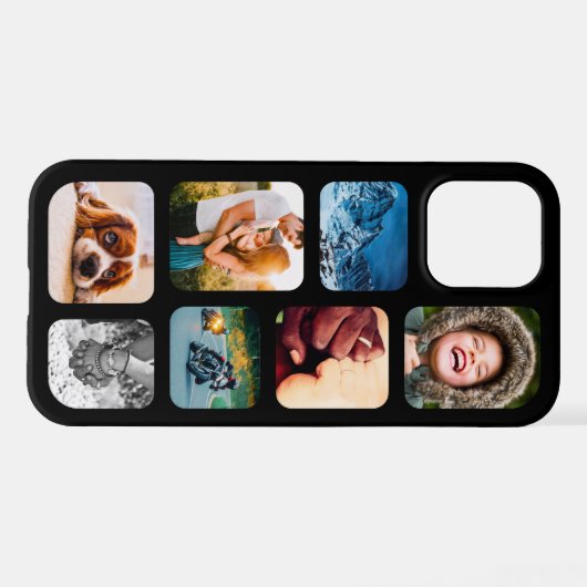 Coque iPhone 12 Pro iPhone12 Pro Photo Collage Modèle Téléphone arrond (Verso Horizontal)