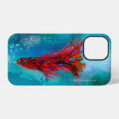 Coque iPhone 12 Pro iPhone 12 Pro - un étui d'un Poisson à Plumes Roug (Verso Horizontal)