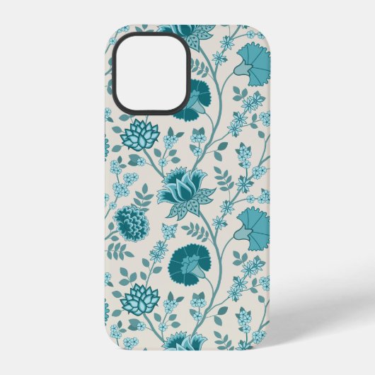 Coque iPhone 12 Pro Jacobean Floral Big Motif Tee sur Crème (Verso)